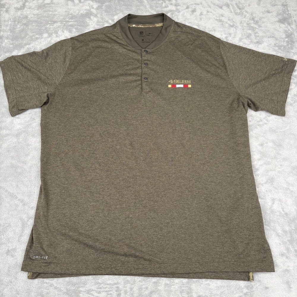49ers Salute to Service Nike NFL On Field Dri‎ FIT T-Shirt Henley XXL